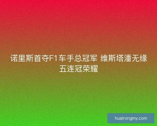 诺里斯首夺F1车手总冠军 维斯塔潘无缘五连冠荣耀